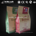 Custom printing stand up flat bottom pouch coffee bag with valve